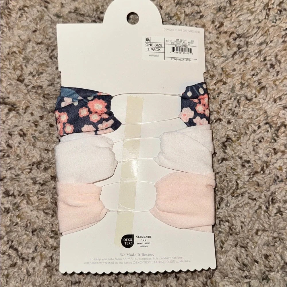 Cloud Island Floral and Solid Head Wraps - 3 Pack